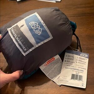 Equipe Gray and Teal Hammock with Carabiners